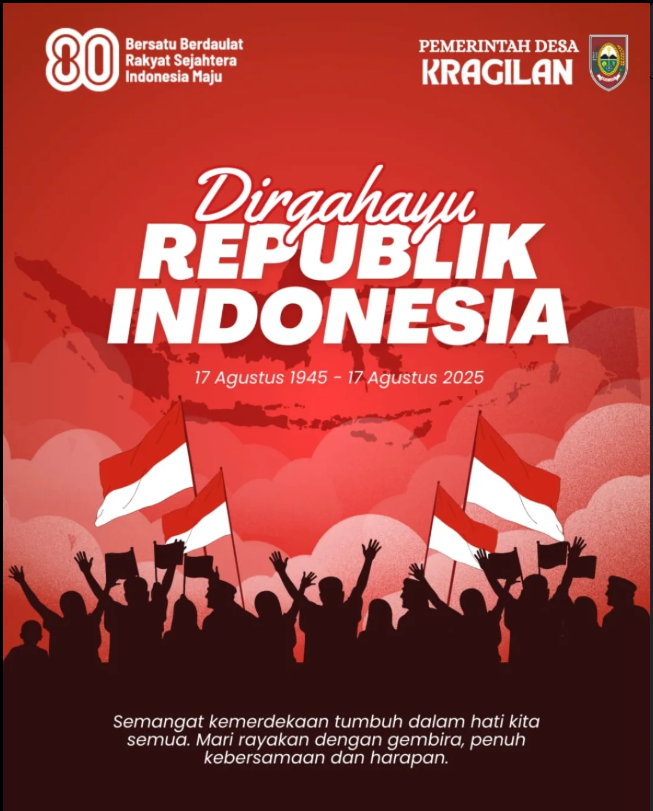 Banner Kemeriahan HUT ke-80 RI di Desa Kragilan: Semangat Kemerdekaan Menggema